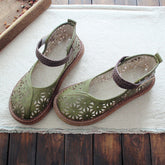 Handgemachte, bequeme Sandalen im Vintage-Stil mit durchbrochenem Blütenblatt